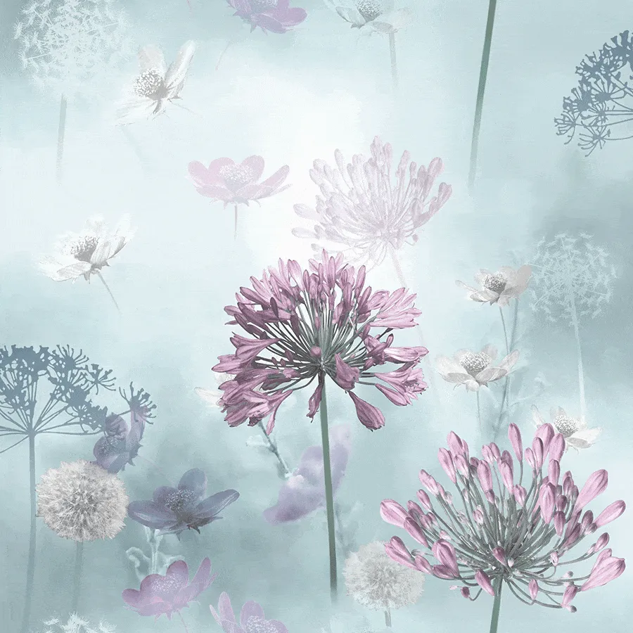 Arthouse Spring Meadow Duck Egg Wallpaper - 697400
