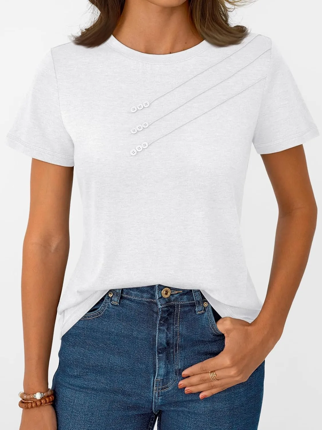 AUTOMET Womens Tshirts Short Sleeve Casual Summer Dressy T Shirts Crewneck Business Workout Basic Blouses Tops
