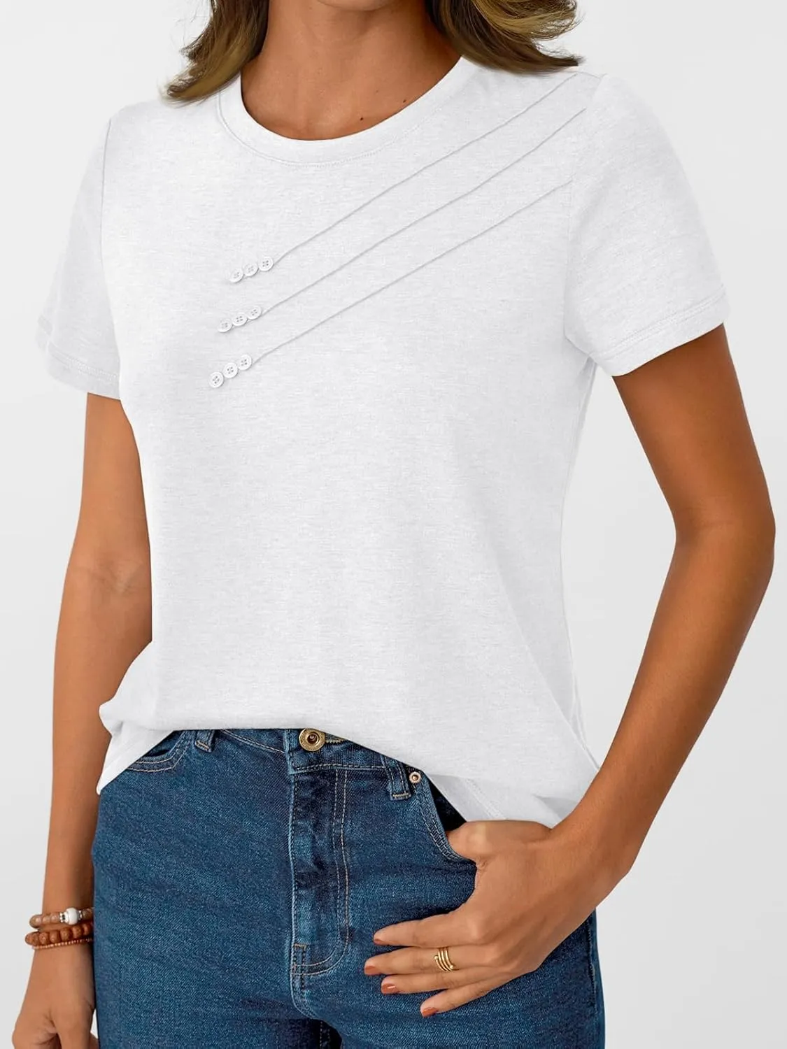 AUTOMET Womens Tshirts Short Sleeve Casual Summer Dressy T Shirts Crewneck Business Workout Basic Blouses Tops