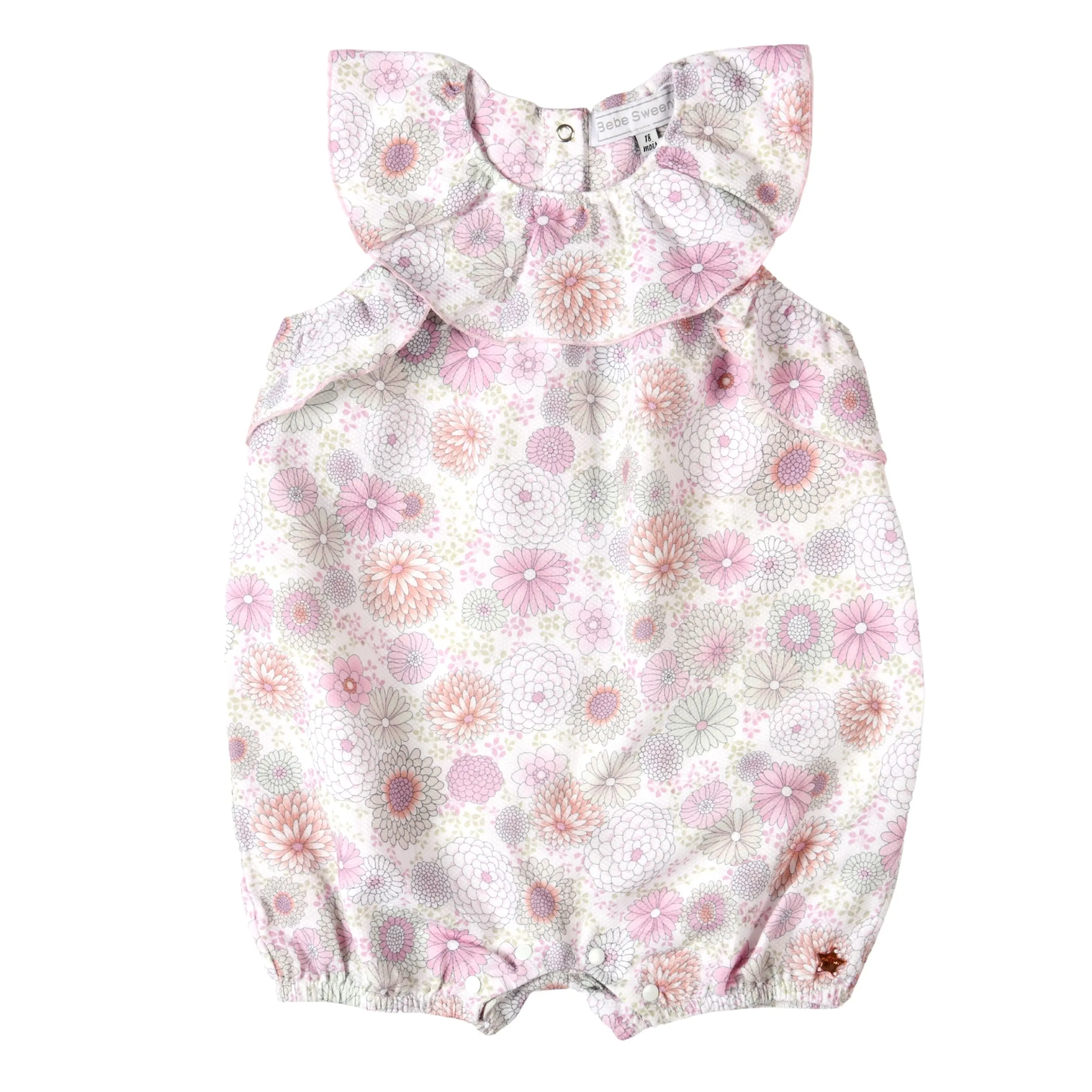 Belle | Girls Pink & Mauve Floral Playsuit