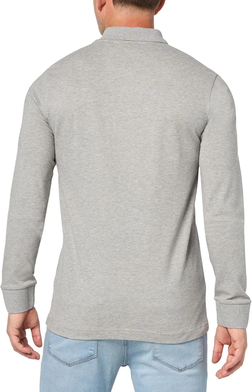BOSS Men's Square Patch Logo Slim Fit Long Sleeve Polo Shirt