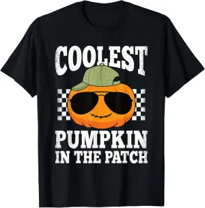 Coolest Pumpkin In The Patch Halloween Costume Boys Kids T-Shirt