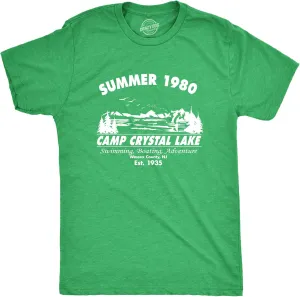Crazy Dog Men's T Shirt Camp Crystal Lake 1980 Spooky Halloween Graphic Novelty Tees