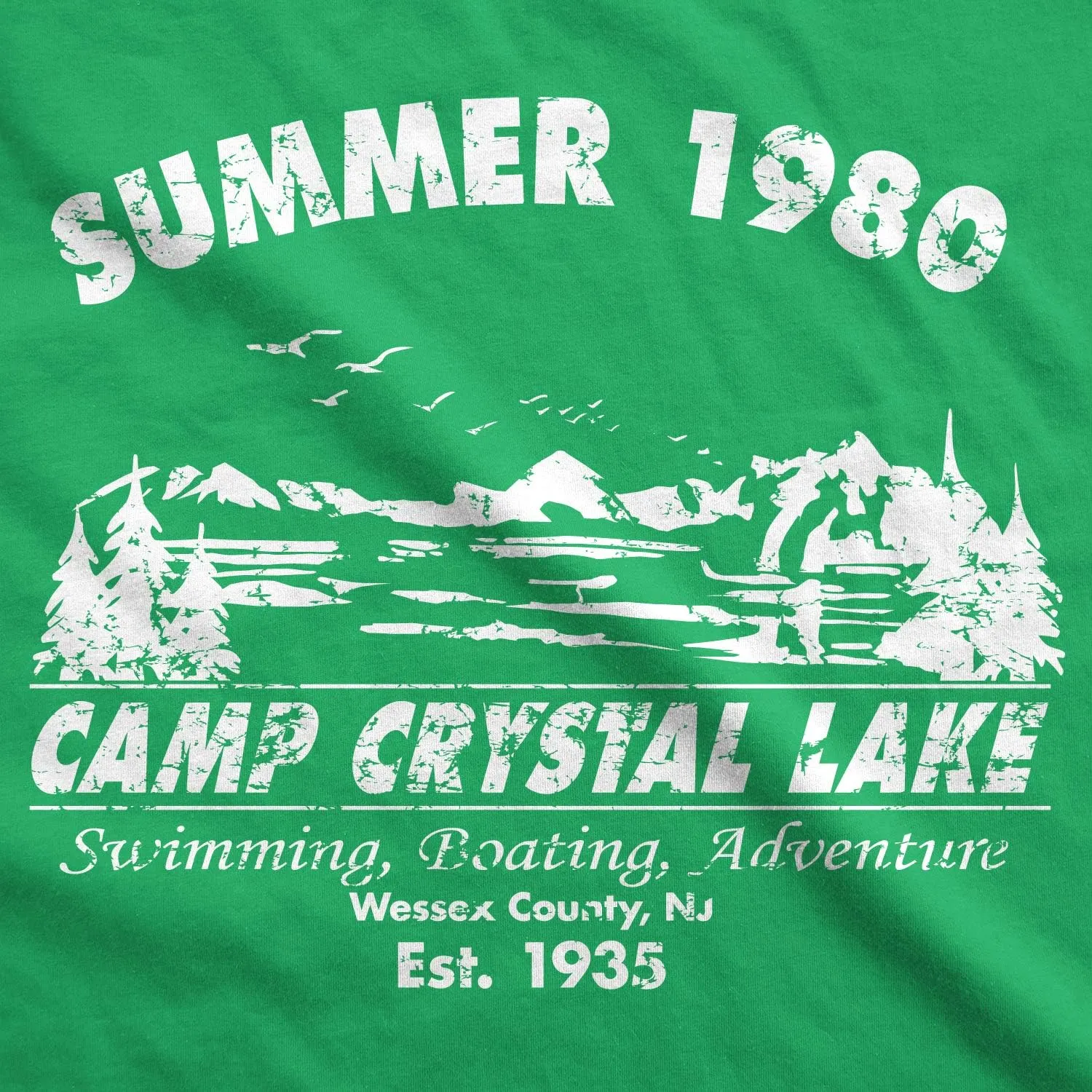 Crazy Dog Men's T Shirt Camp Crystal Lake 1980 Spooky Halloween Graphic Novelty Tees