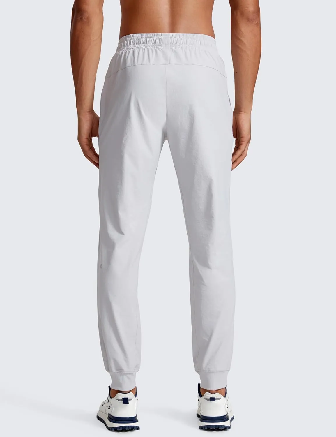 CRZ YOGA Athletic Joggers for Men 29"/31" Lightweight Water Resistant Outdoor Workout Pants with Zip Pockets