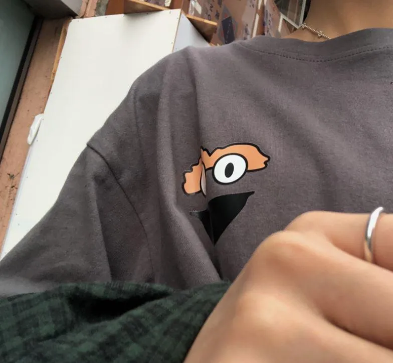 Cute Cartoon Print Colorful Oversized T-Shirt
