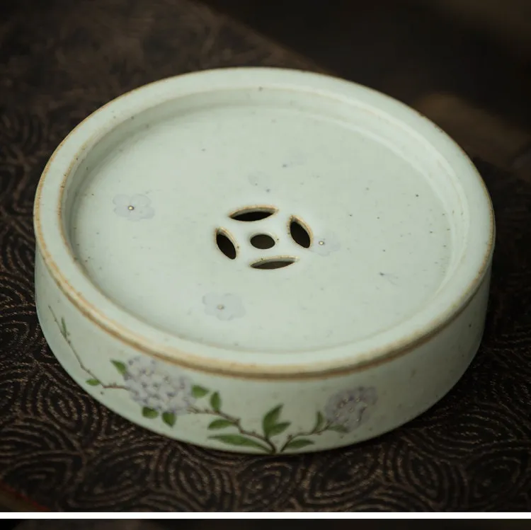 Gohobi Hand-painted Ceramic Floral Tea Tray