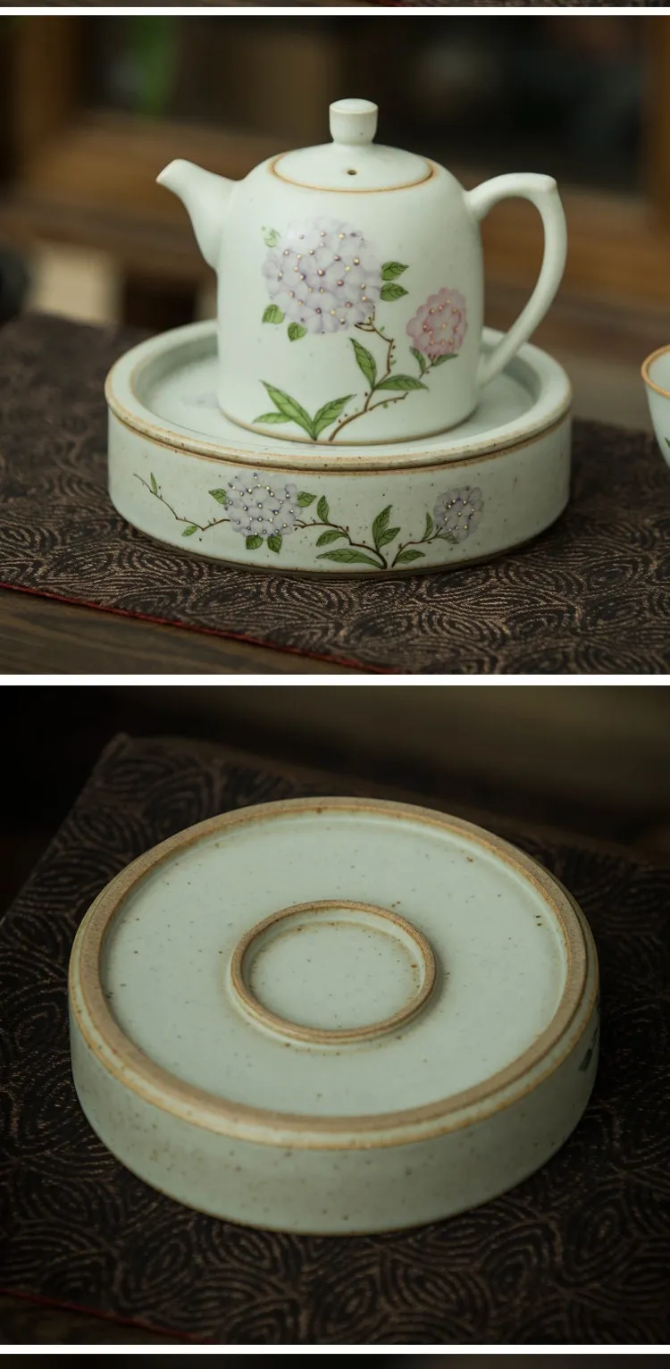 Gohobi Hand-painted Ceramic Floral Tea Tray