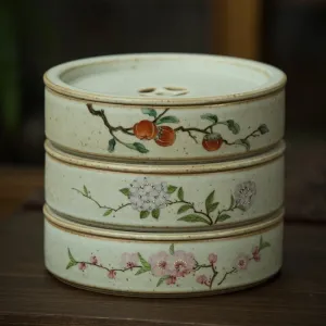 Gohobi Hand-painted Ceramic Floral Tea Tray