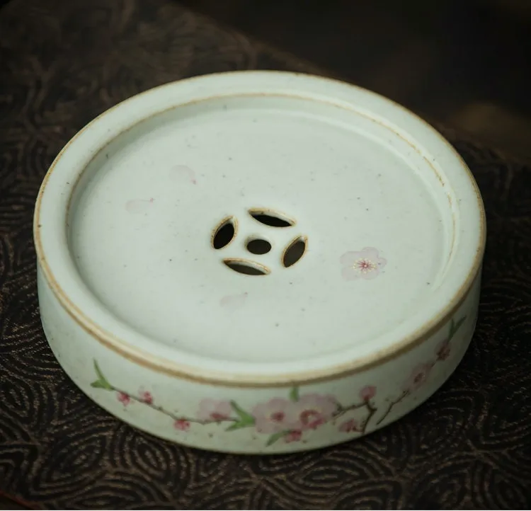 Gohobi Hand-painted Ceramic Floral Tea Tray