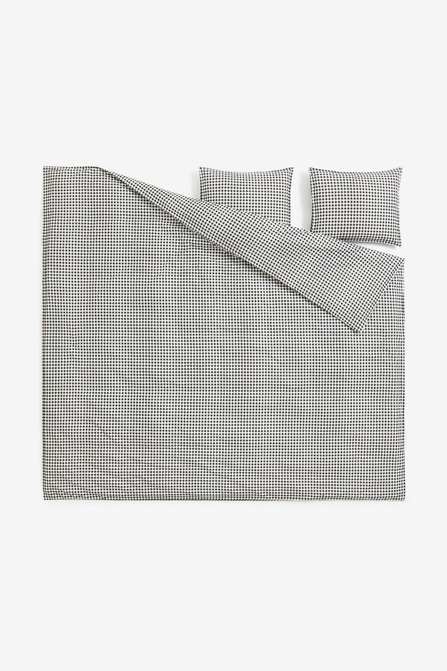 H&M Home Patterned double bedding set, dark gray