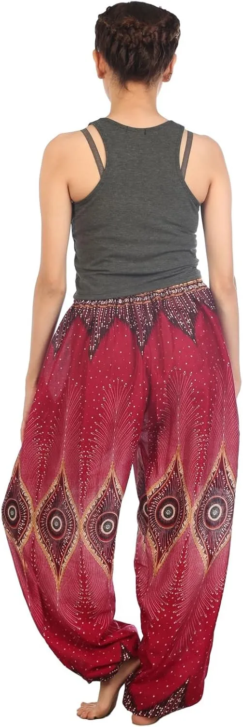 LOFBAZ Harem Pants for Women S-4XL Plus Yoga Boho Hippie Beach Travel Lounge PJs