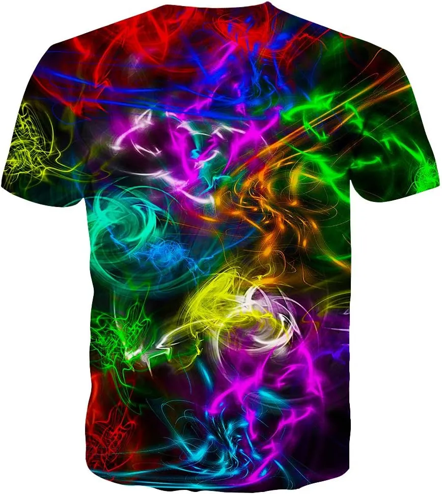 Neemanndy 3D Graphic Colorful T-Shirts Short Sleeve Crew Neck Print Tee for Men Women and Youngs