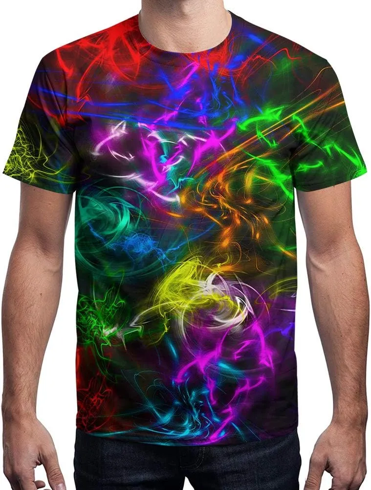 Neemanndy 3D Graphic Colorful T-Shirts Short Sleeve Crew Neck Print Tee for Men Women and Youngs