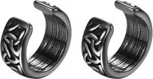 OIDEA Viking Ear Cuff Earrings: Punk Gothic Viking Rune Earrings Cuffs Cartilage Ear Clip Non Pierced Hypoallergenic Stainless Steel Fake Earrings Jewelry Gifts for Men Women