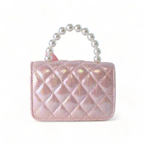 Pink Mermaid Shiny Quilted Purse