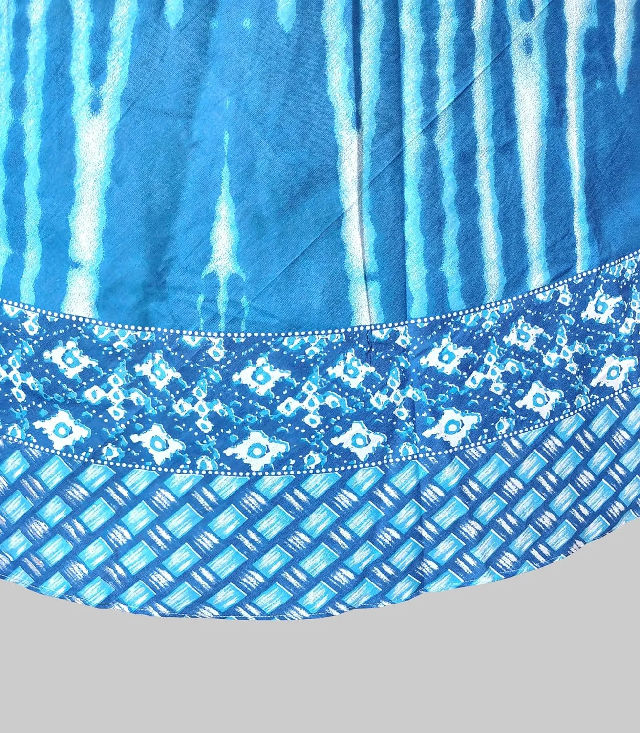 Rastogi Handicrafts Womens Bohemian Print Cotton Long Skirt Pareo Beach Wrap Cover up Elastic Waist One Size Waist 22"-39"