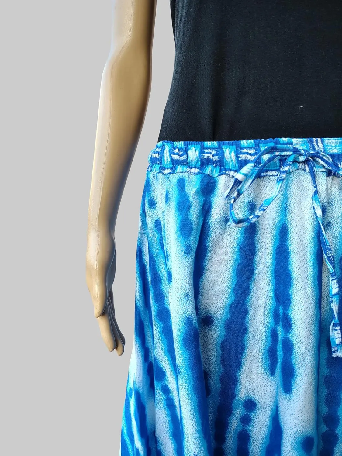 Rastogi Handicrafts Womens Bohemian Print Cotton Long Skirt Pareo Beach Wrap Cover up Elastic Waist One Size Waist 22"-39"
