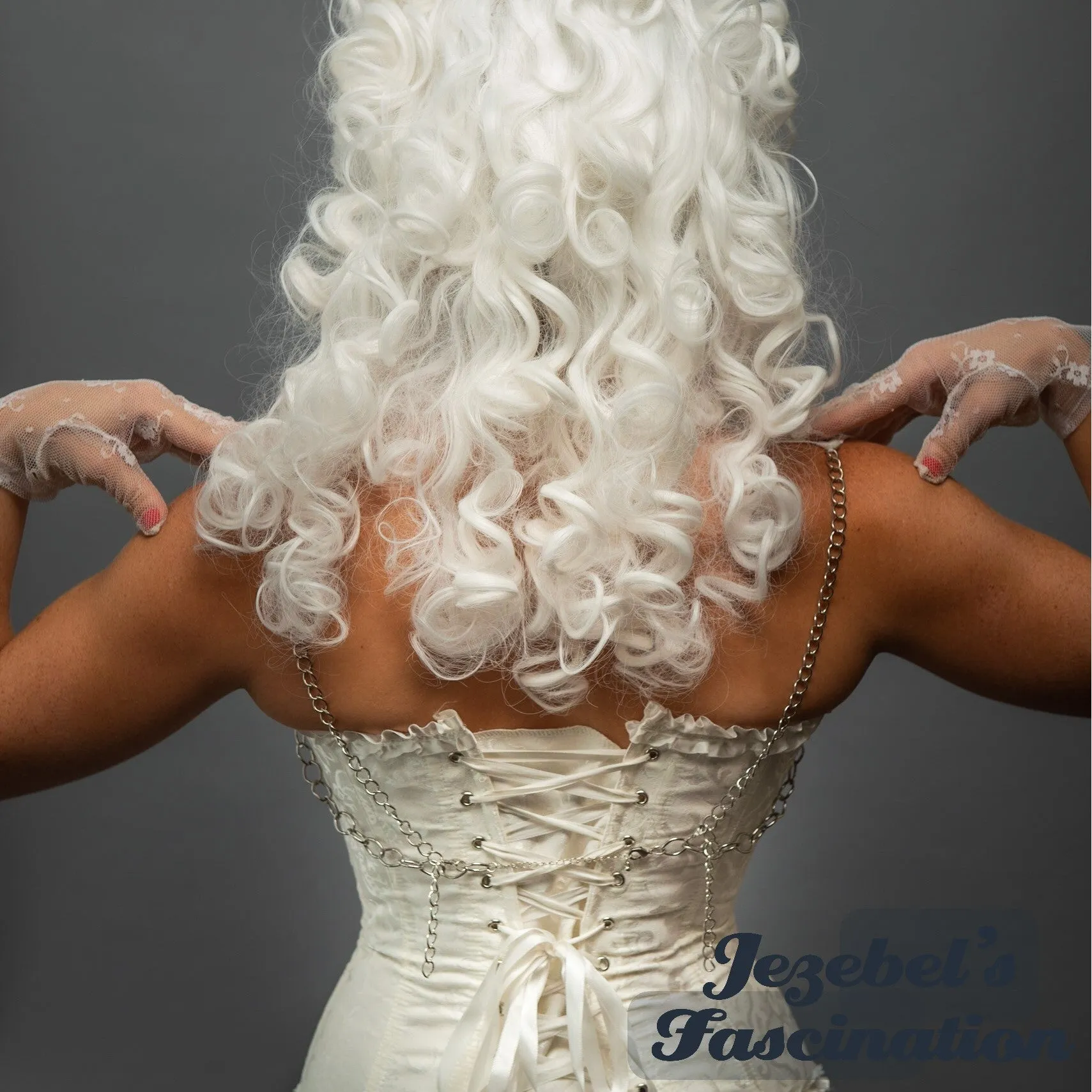 Skeleton Ribs Victorian Lace Pearl White Chest Piece Oddity Crystal Halloween Ghost Costume Bib Collar Gothic Romantic Statement Necklace Jabot Tassel Breast Fashion Fantasy Majestic Wedding Empress Gore