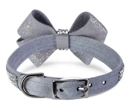 Susan Lanci Platinum Glitzerati Nouveau Bow 3 Row Giltmore Collar