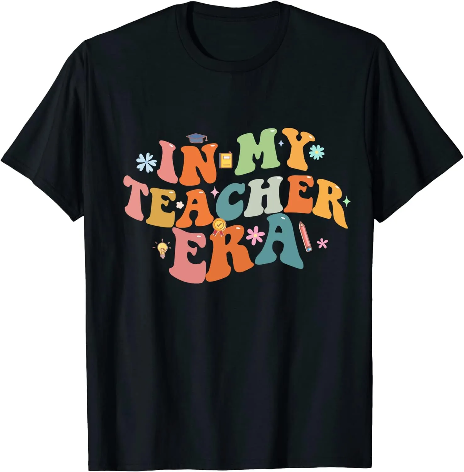 Teacher T-Shirt Tank for Women Funny Letter Print Colorful Leopard Pattern Teacher Life Shirt Gratitude Teacher Gift Top