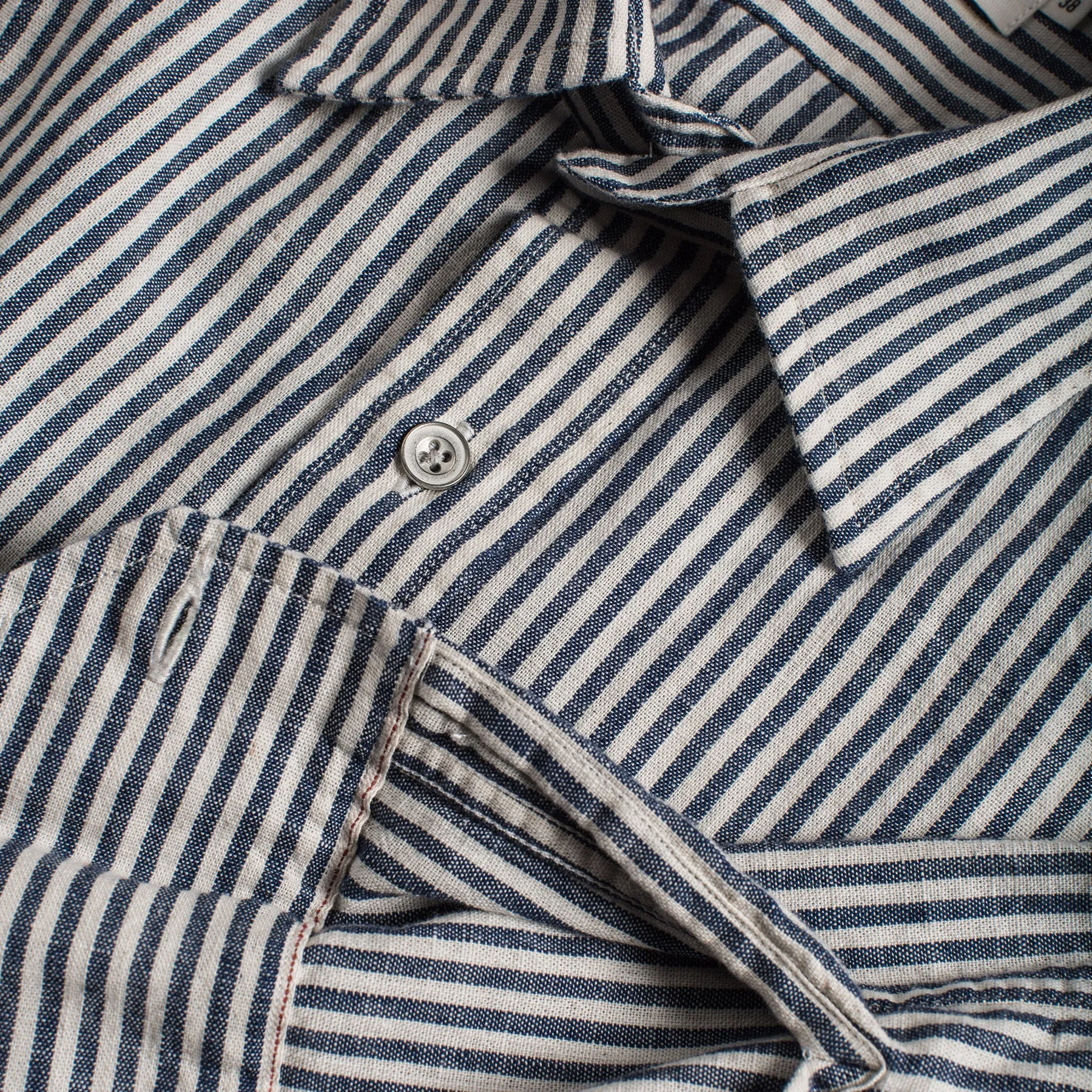 The Chore Shirt in Natural Striped Chambray