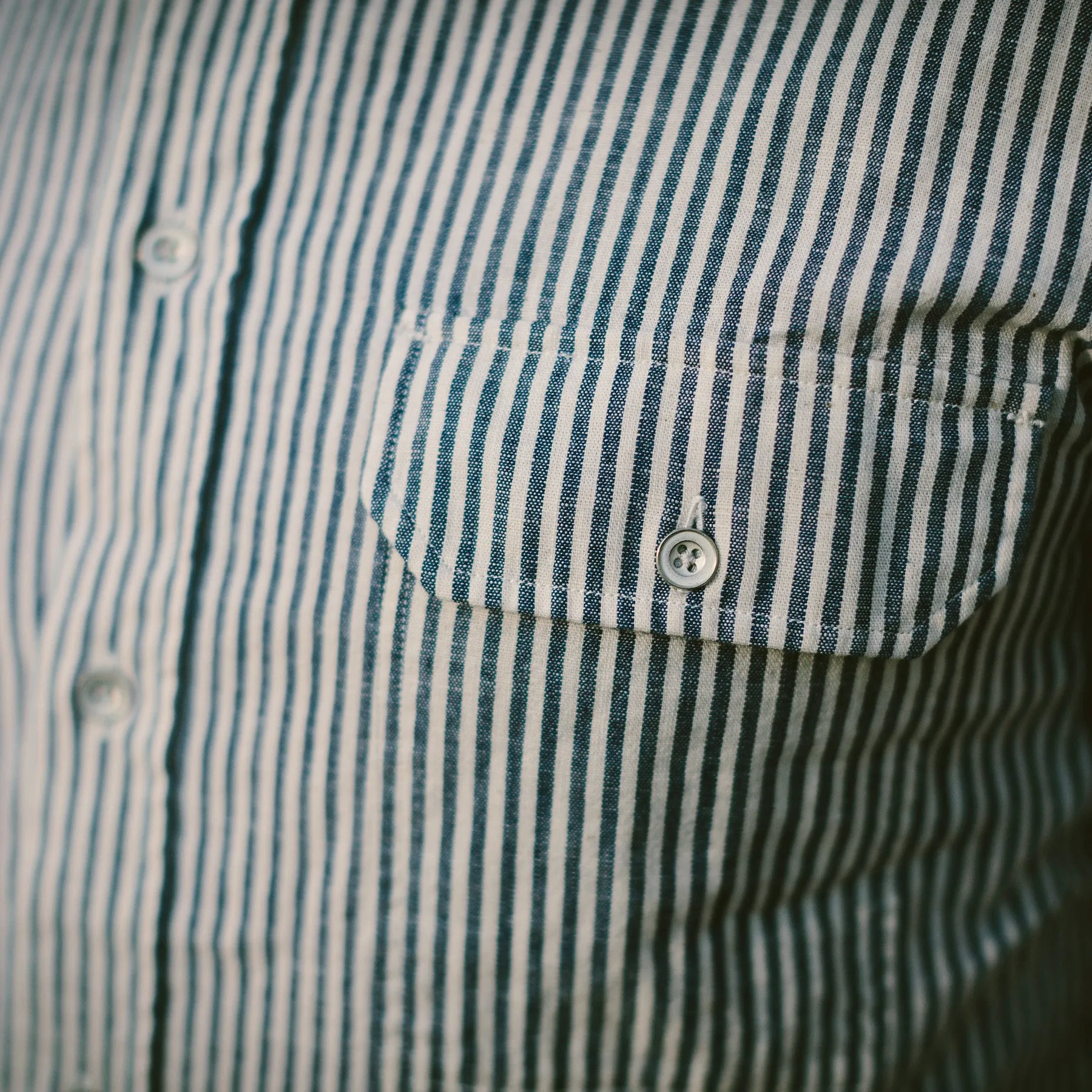 The Chore Shirt in Natural Striped Chambray