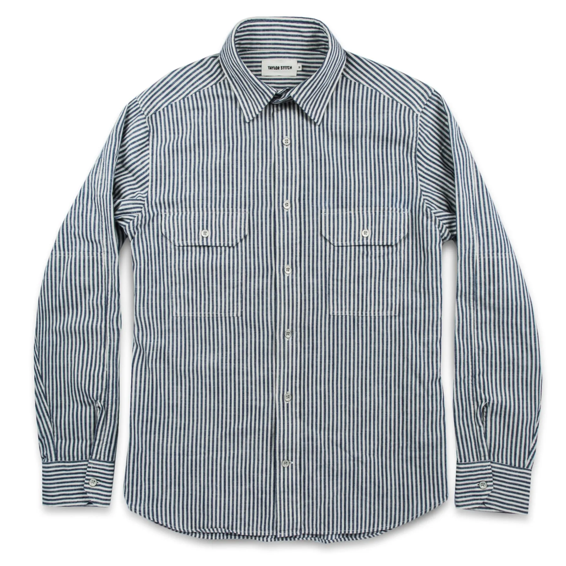The Chore Shirt in Natural Striped Chambray