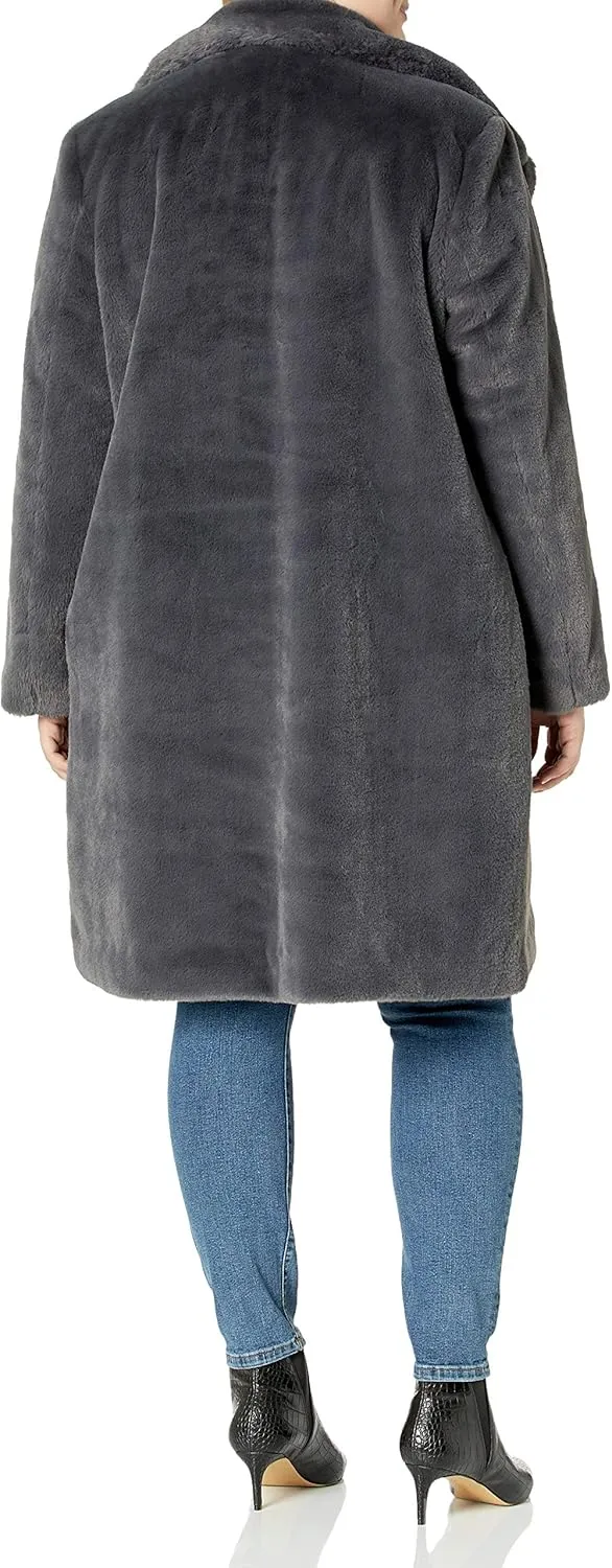 The Drop Women's Kiara Loose-Fit Long Faux Fur Coat