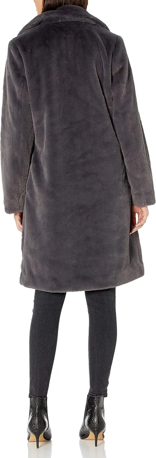 The Drop Women's Kiara Loose-Fit Long Faux Fur Coat