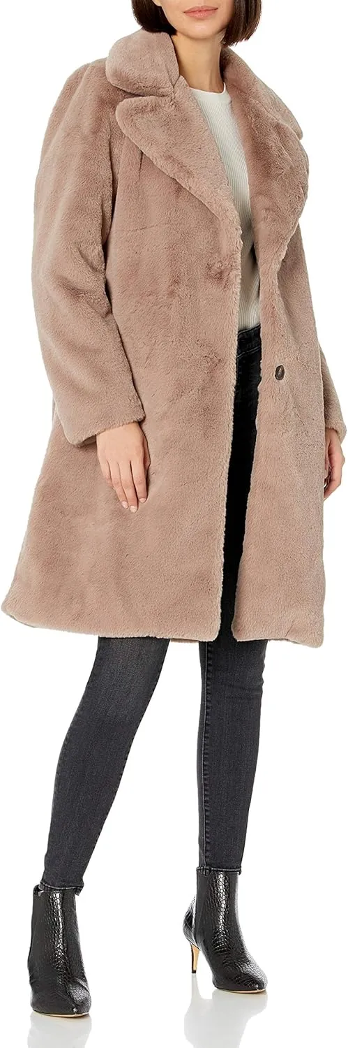The Drop Women's Kiara Loose-Fit Long Faux Fur Coat