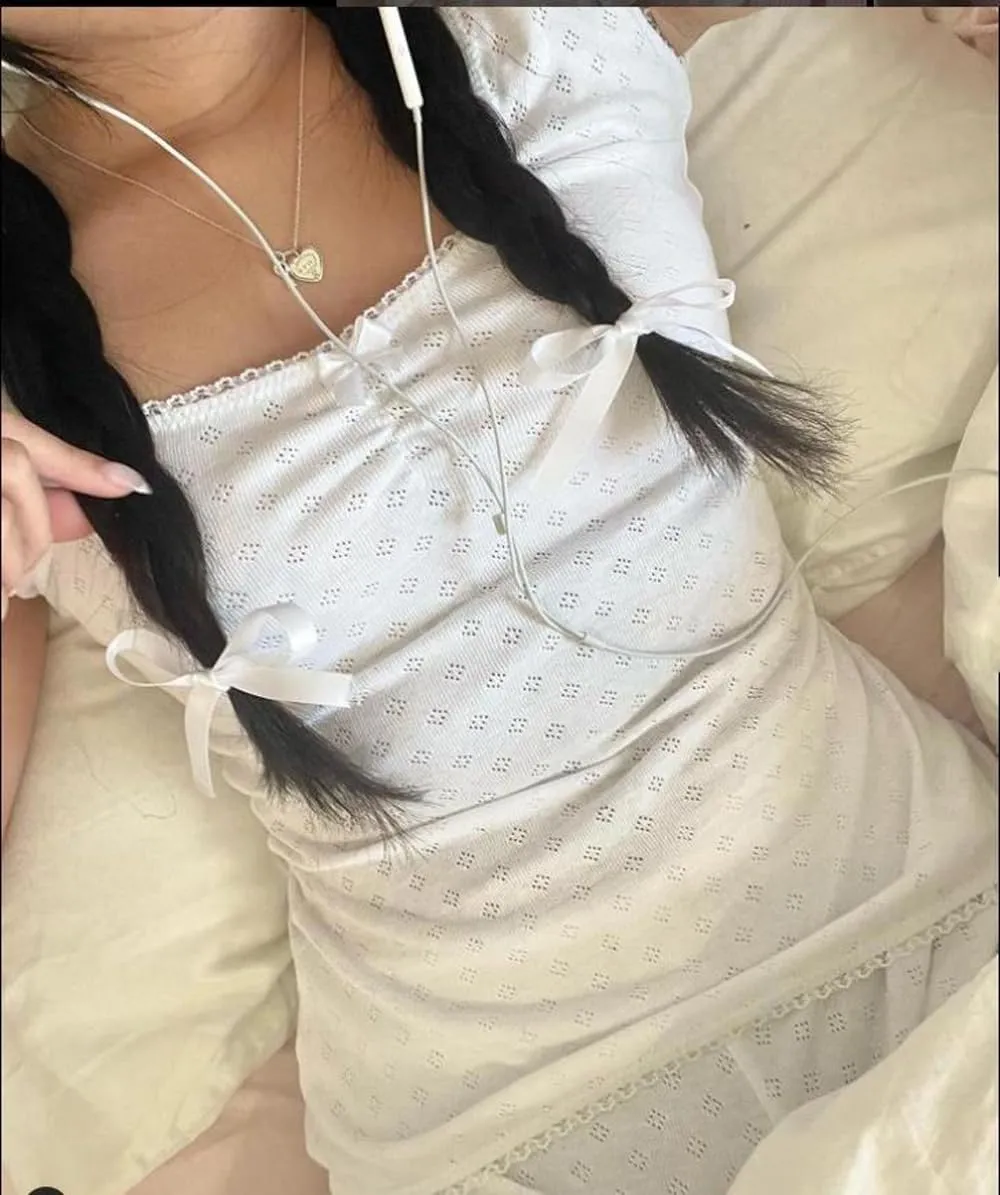 Women Y2K Fairy Cottage T-Shirt Vintage Milkmaid Crop Tops Kawaii Lace Trim Bow Square Collar Short Sleeve Tee Tops